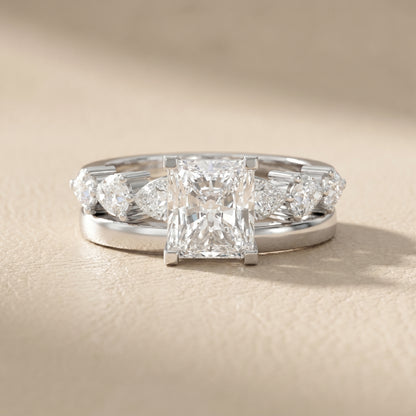 Radiant Cut Lab Grown Diamond Ring in Silver