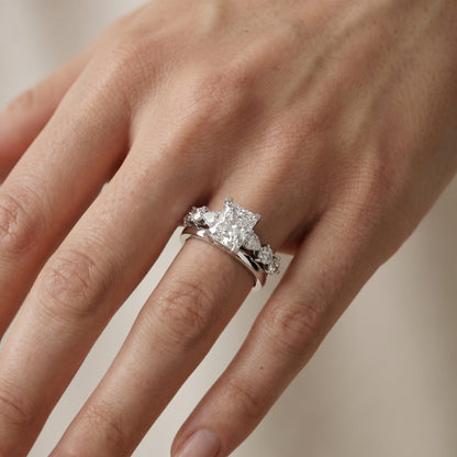 Radiant Cut Lab Grown Diamond Ring in White Gold