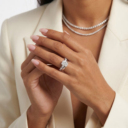 Radiant Cut Lab Grown Diamond Ring in White Gold