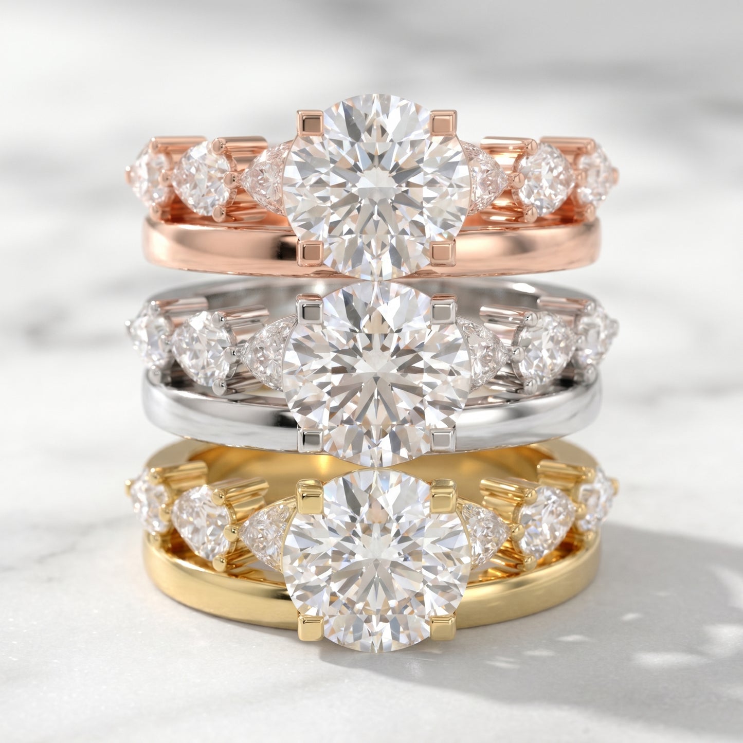 Round Cut Lab Grown Diamond Ring in Platinum