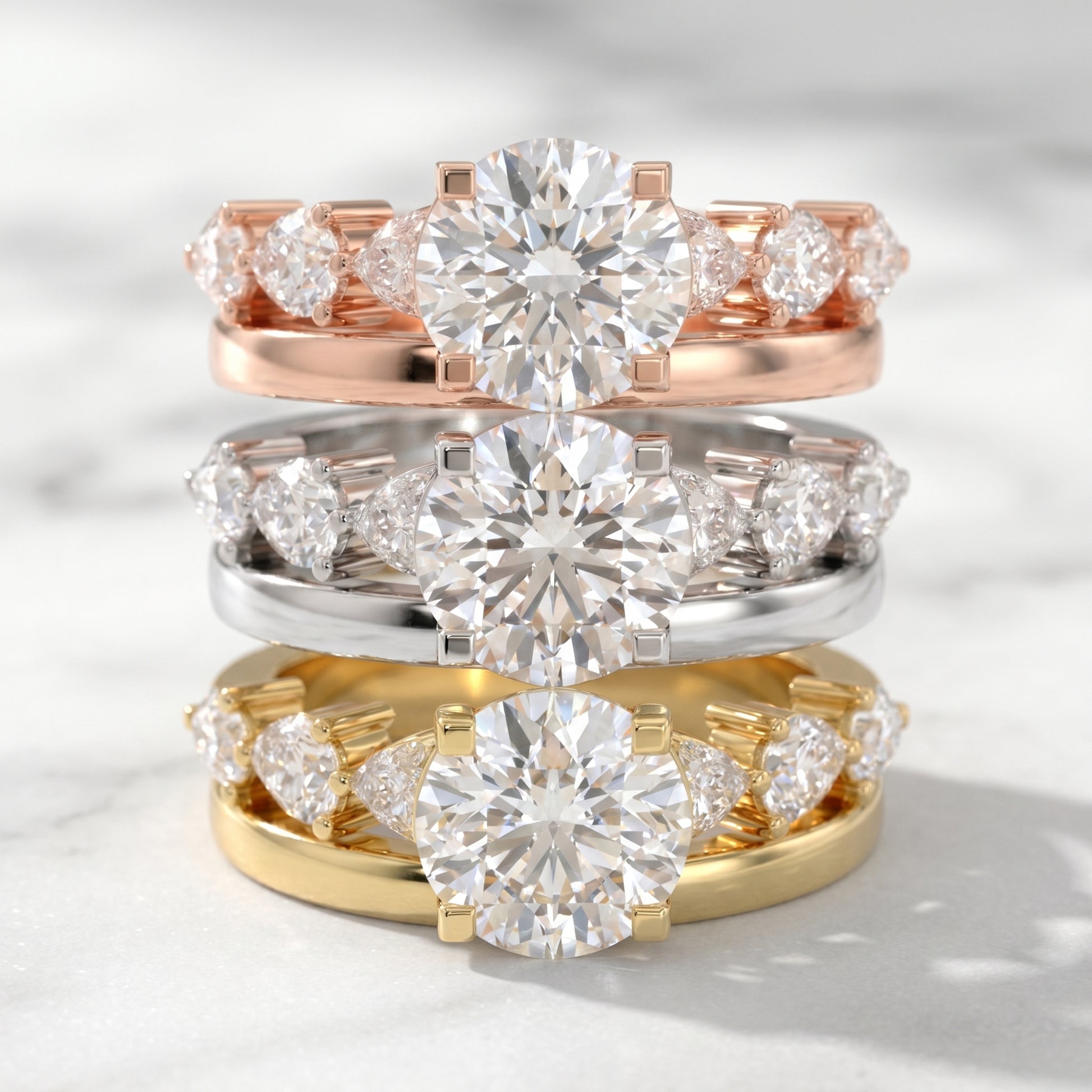 Round Cut Lab Grown Diamond Ring in Platinum