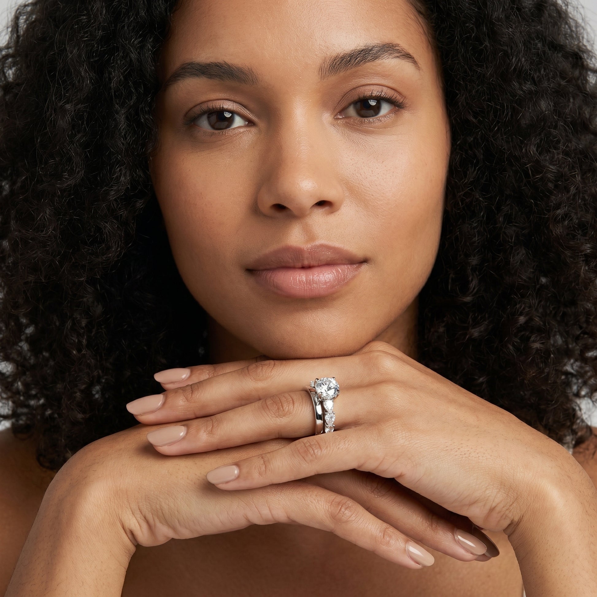 Round Cut Lab Grown Diamond Ring in Platinum