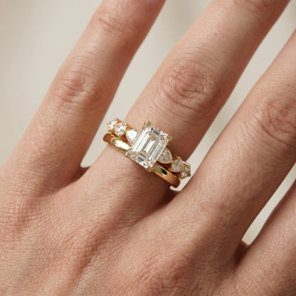 Emerald Cut Lab Grown Diamond Ring in Yellow Gold