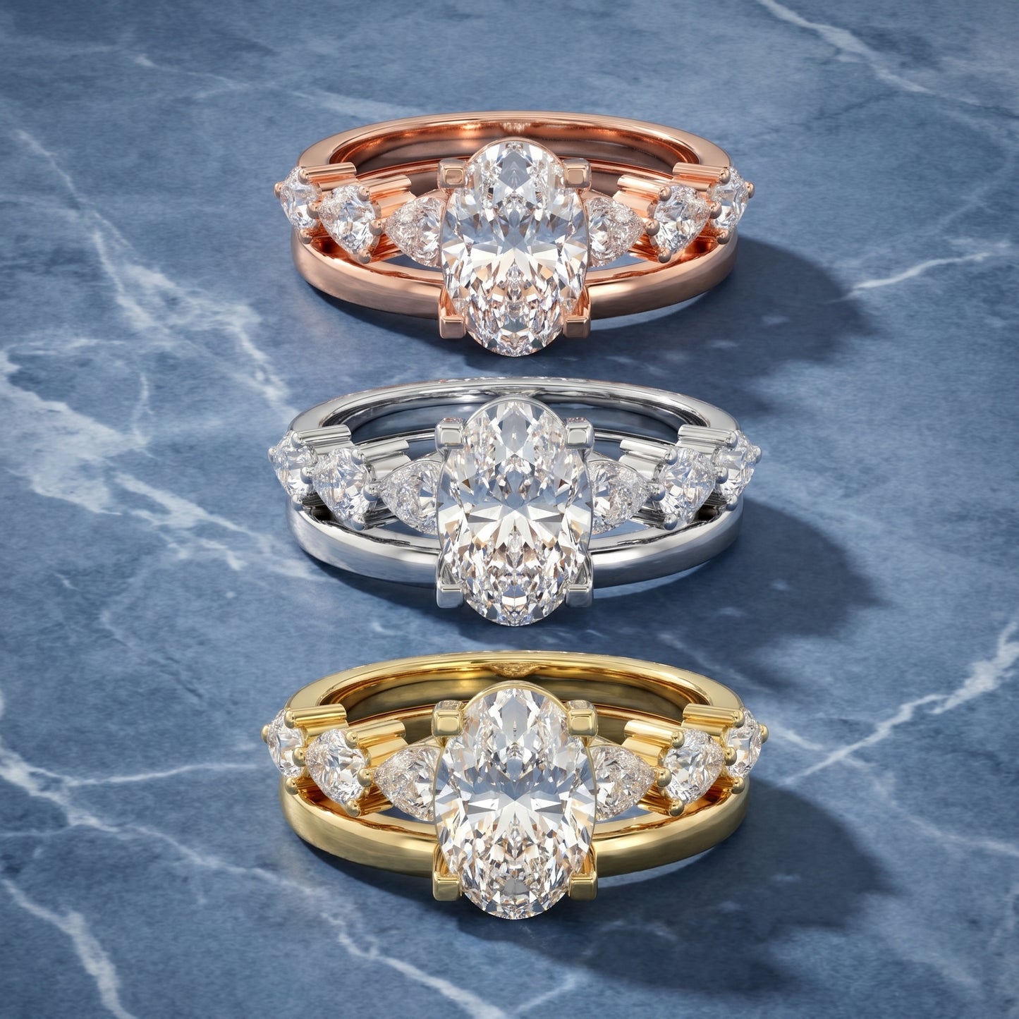 Oval Cut Lab Grown Diamond Ring in Yellow Gold