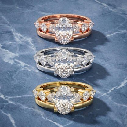 Oval Cut Lab Grown Diamond Ring in Yellow Gold
