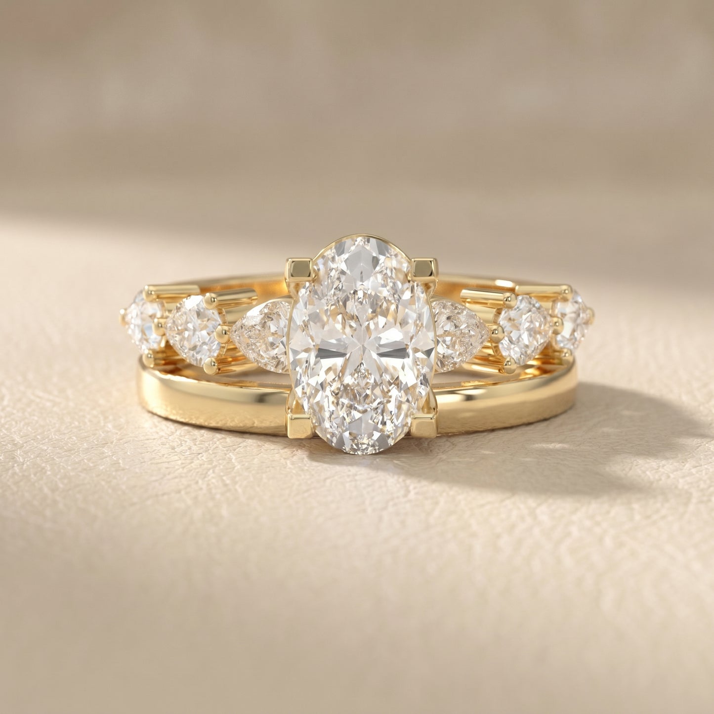 Oval Cut Lab Grown Diamond Ring in Yellow Gold