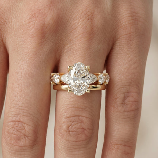 Oval Cut Lab Grown Diamond Ring in Yellow Gold