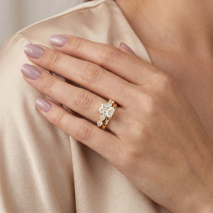 Radiant Cut Lab Grown Diamond Ring in Yellow Gold