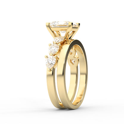 Radiant Cut Lab Grown Diamond Ring in Yellow Gold