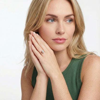 Oval Cut Lab Grown Diamond Solitaire Engagement Ring in Rose Gold showing hidden side profile detail