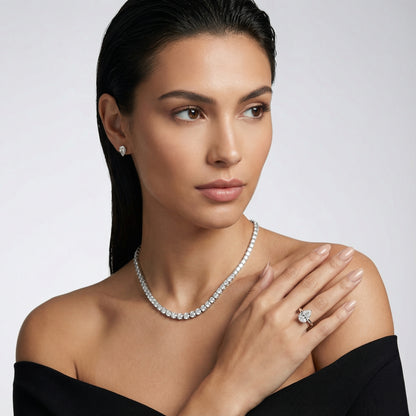 Pear Cut Lab Grown Diamond Solitaire Engagement Ring in White Gold