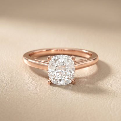 Cushion Cut Lab Grown Diamond Ring in Rose Gold