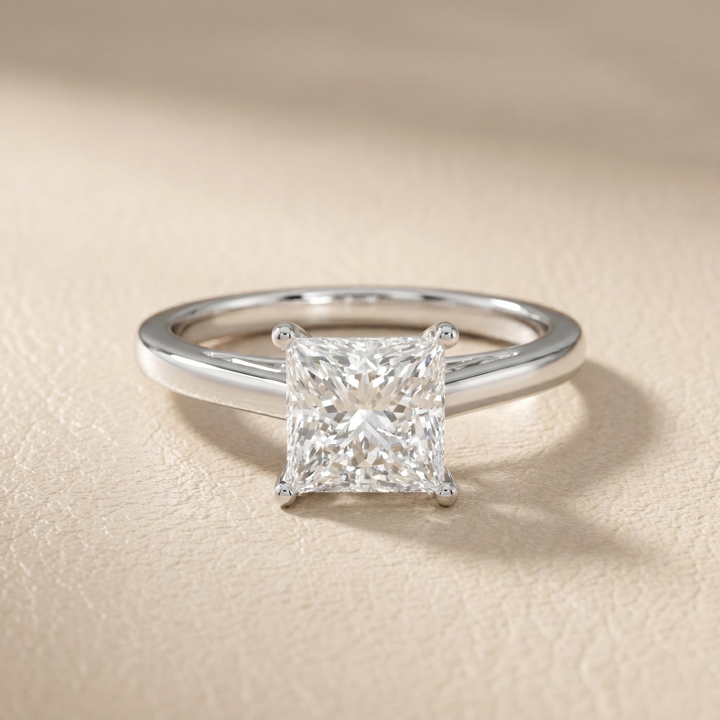Princess Cut Lab Grown Diamond Ring in Platinum