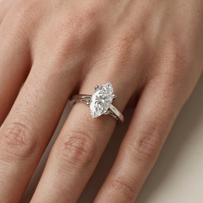 Marquise Cut Lab Grown Diamond Ring in White Gold