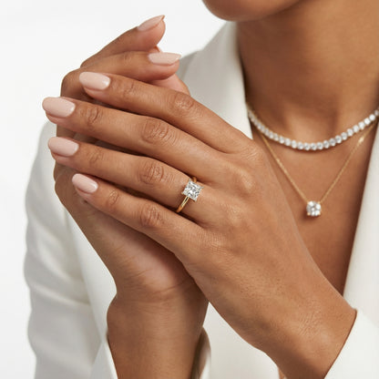 Princess Cut Lab Grown Diamond Solitaire Engagement Ring in Rich Yellow Gold