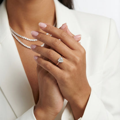 Heart Cut Lab Grown Diamond Engagement Ring in Rose Gold Solitaire Setting