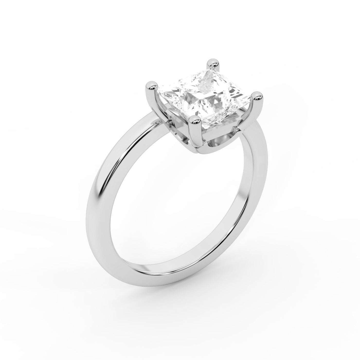 Princess Cut Lab Grown Diamond Solitaire Engagement Ring in Durable Platinum