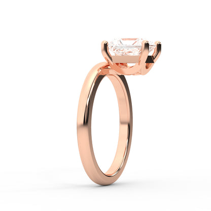 Radiant Cut Lab Grown Diamond Solitaire Engagement Ring in Warm Rose Gold