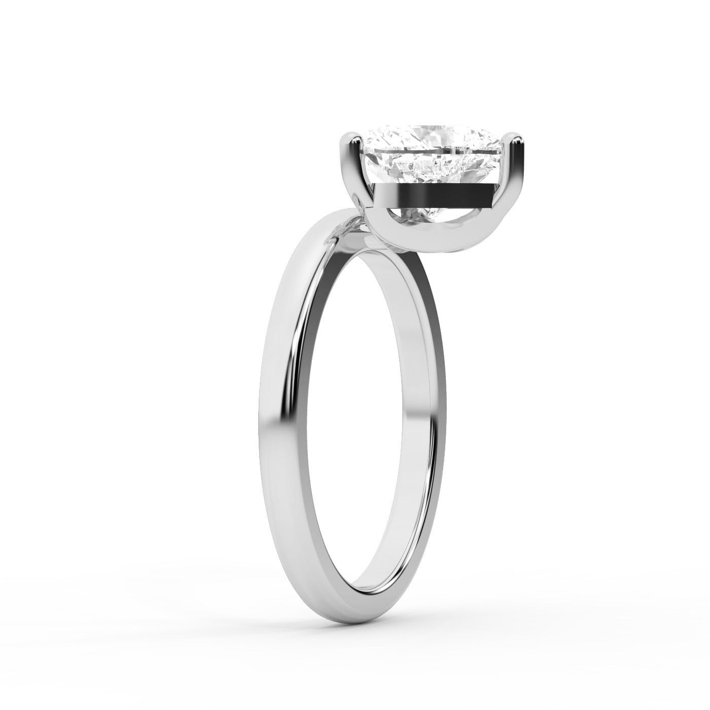 Heart Cut Lab Grown Diamond Engagement Ring in White Gold Solitaire Setting