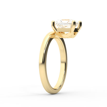Radiant Cut Lab Grown Diamond Solitaire Engagement Ring in Rich Yellow Gold