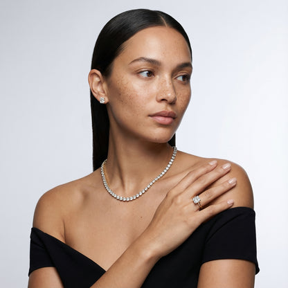 Asscher Cut Lab Grown Diamond Engagement Ring in Yellow Gold with cathedral setting