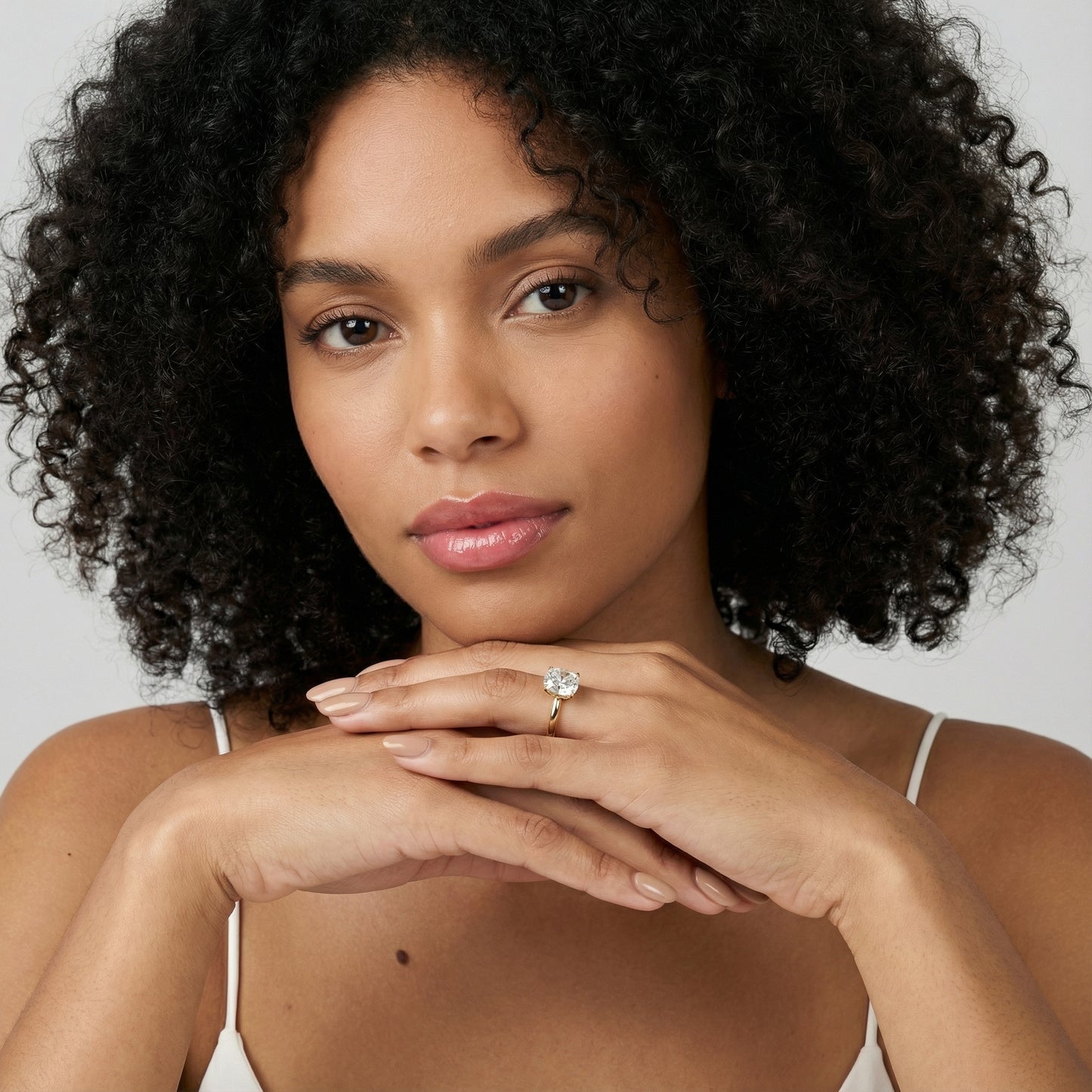 Cushion Cut Lab Grown Diamond Solitaire Engagement Ring in Yellow Gold with Floral Basket Detail