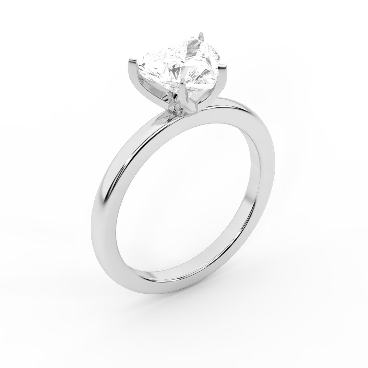 Serena Blossom Heart Cut Lab Grown Diamond Solitaire Engagement Ring in Platinum with elevated setting
