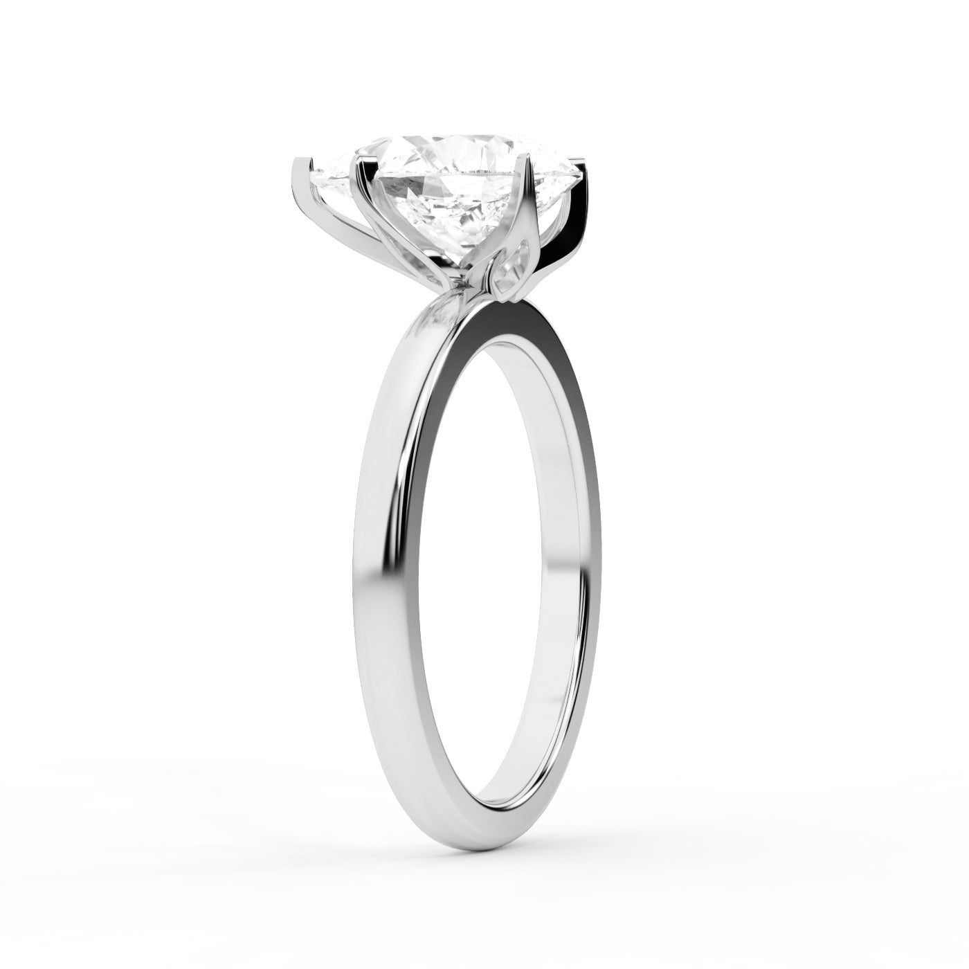 Pear Cut Lab Grown Diamond Engagement Ring in White Gold solitaire setting