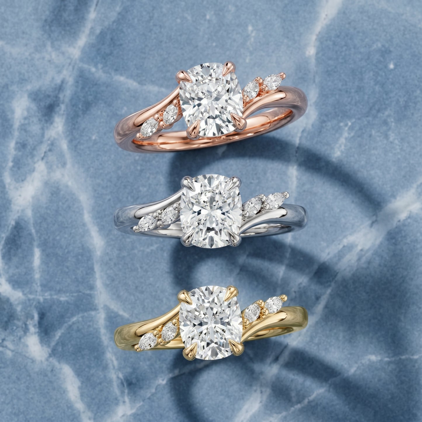 Cushion Cut Lab Grown Diamond Ring in Rose Gold