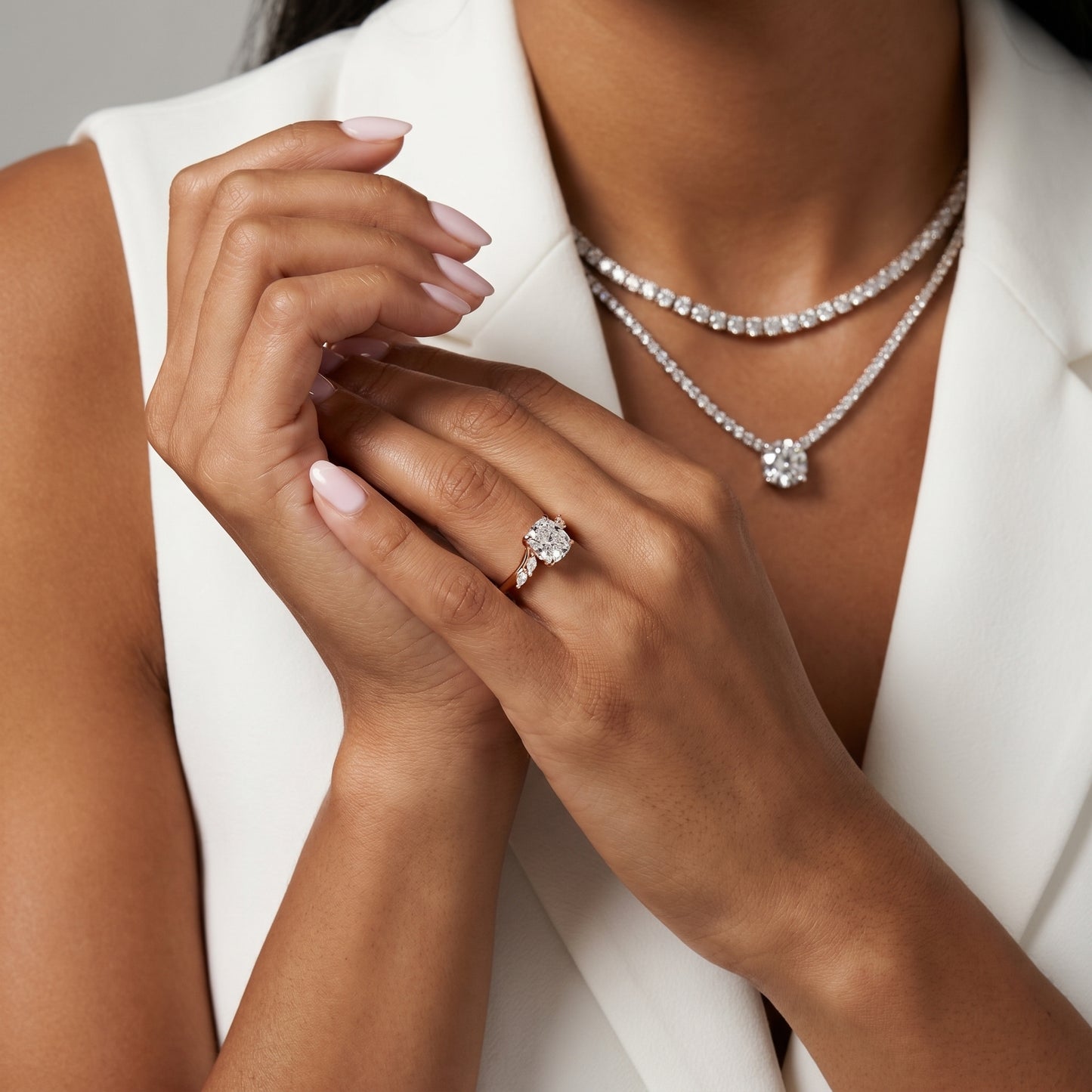 Cushion Cut Lab Grown Diamond Ring in Rose Gold