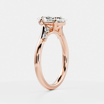 Marquise Cut Lab Grown Diamond Ring in Rose Gold