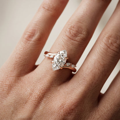 Marquise Cut Lab Grown Diamond Ring in Rose Gold