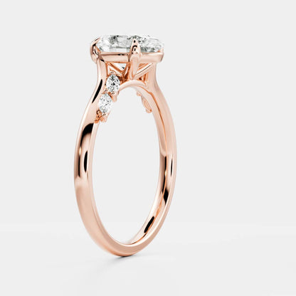 Oval Cut Lab Grown Diamond Ring in Rose Gold