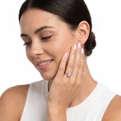 Pear Cut Lab Grown Diamond Ring in Rose Gold