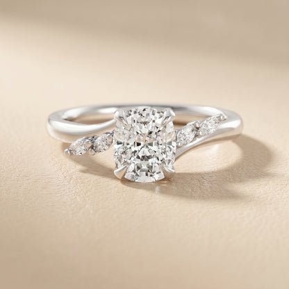 Cushion Cut Lab Grown Diamond Ring in Platinum