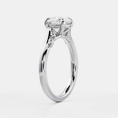 Cushion Cut Lab Grown Diamond Ring in White Gold
