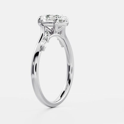 Oval Cut Lab Grown Diamond Ring in Platinum