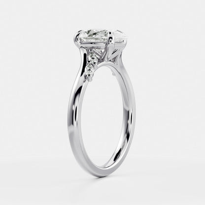 Pear Cut Lab Grown Diamond Ring in Silver