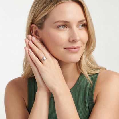 Pear Cut Lab Grown Diamond Ring in White Gold
