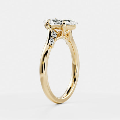 Marquise Cut Lab Grown Diamond Ring in Yellow Gold