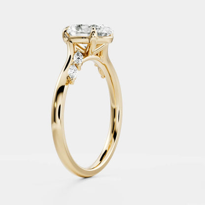 Oval Cut Lab Grown Diamond Ring in Yellow Gold