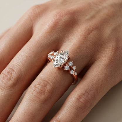 Marquise Cut Lab Grown Diamond Ring in Rose Gold