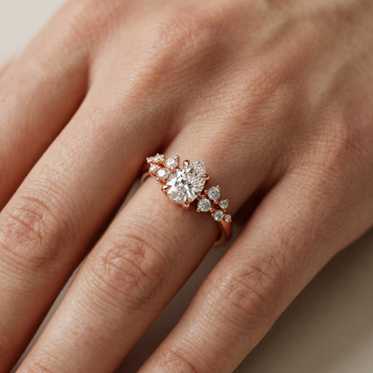 Pear Cut Lab Grown Diamond Ring in Rose Gold