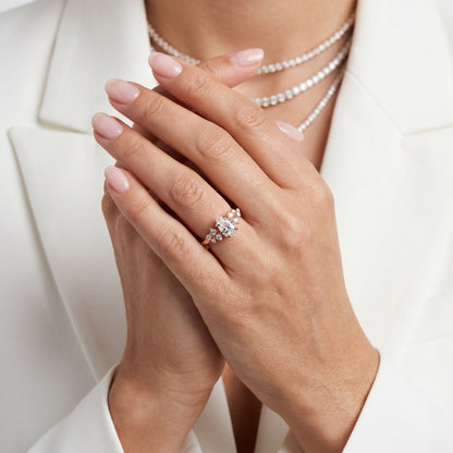 Pear Cut Lab Grown Diamond Ring in Rose Gold