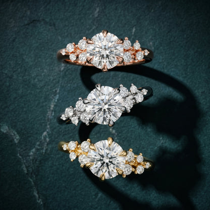 Round Cut Lab Grown Diamond Ring in Rose Gold