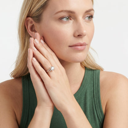 Round Cut Lab Grown Diamond Ring in Rose Gold