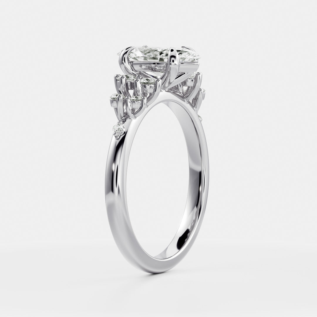 Marquise Cut Lab Grown Diamond Ring in Platinum