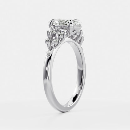 Marquise Cut Lab Grown Diamond Ring in Silver
