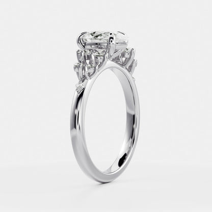 Pear Cut Lab Grown Diamond Ring in Platinum