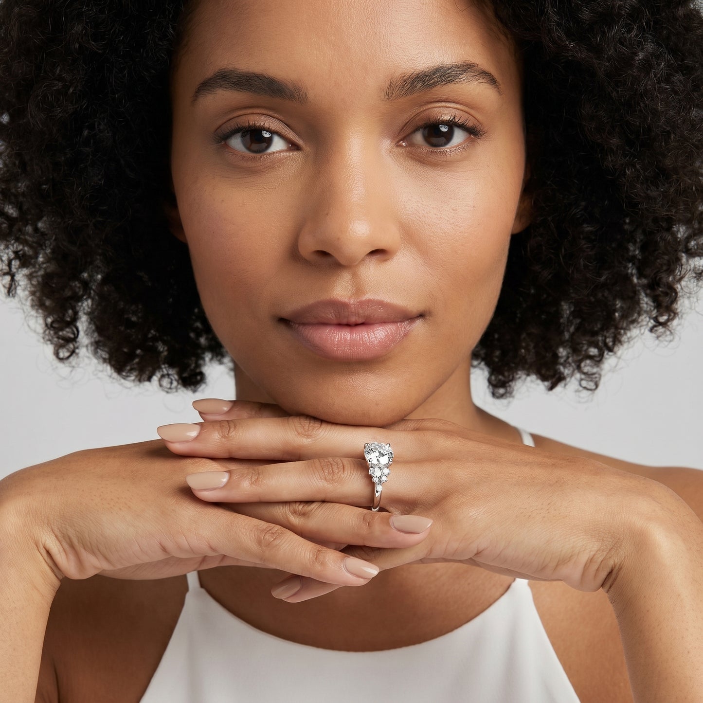Round Cut Lab Grown Diamond Ring in Platinum